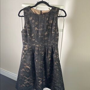 Vince Camuto Black and Tan Mini Dress